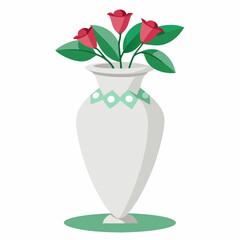 Create a flower vase art vector