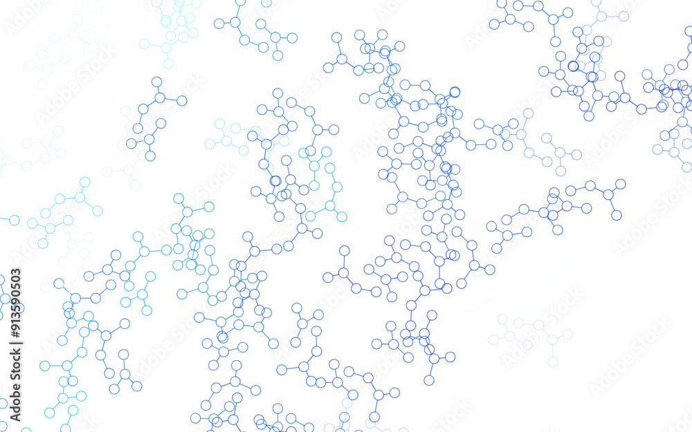 Wall mural light blue, green vector backdrop with artificial intelligence data.