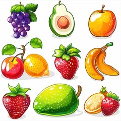 Whimsical Fruit Cartoon Characters. Fun and Colorful Fruit Family concept