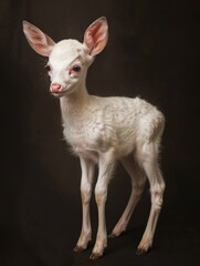 Fototapeta premium Albino deer. Studio photography of an animal in white color.