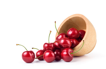 Juicy Cherry fruit  isolated on white background.