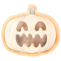 Watercolor Pumpkin Ghost Cookies