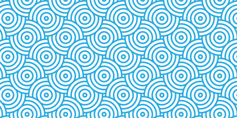 	
Vector overlapping Pattern Minimal diamond geometric blue color spiral line waves abstract wave line. seamless blue tile stripe overlap creative retro circle line fabric pattern white background.