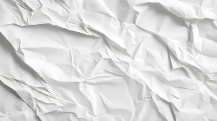 Obraz premium Wrinkled white paper texture with dynamic folds and creases