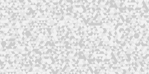 Minimal vector geometric seamless technology gray and white diamond triangle background. Abstract digital grid light pattern white Polygon Mosaic triangle business and corporate background.