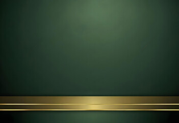Chic green and gold luxury background with a modern aesthetic, incorporating minimalist lines and a sleek finish with reflective elements