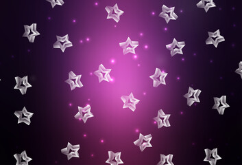 Dark Purple vector layout with bright stars.