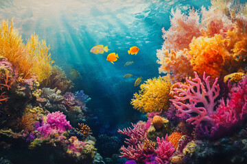 Naklejka premium A tropical coral reef