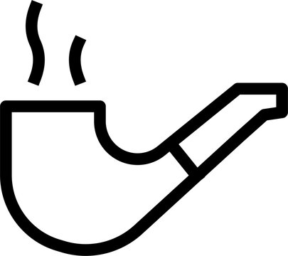 recommend clip art: Smoking pipe icon vector outline illustration
