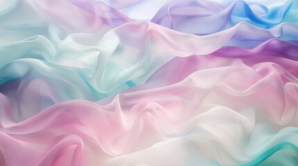 Obraz premium Ethereal waves of pastel hues, abstract background, dreamy feel