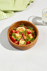 Grilled Halloumi Cheese with Tomatoes and Arugula - Light and Fresh Summer Salad