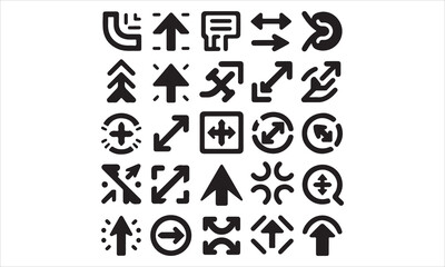  Arrows flat black icons Direction pointers vector icons Big collection Vector set of black arrow signs stock illustration Arrow Symbol, Traffic Arrow Sign, Vector, Icon Symbol, Circl