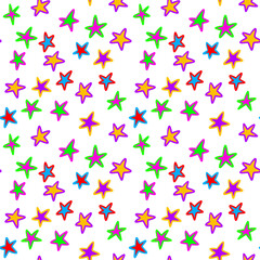 star pattern seamless background doodle and neon color fun print backdrop