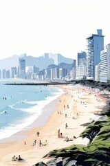 Naklejka premium the AI Image Generator, sea beach with turquoise water and white sand.