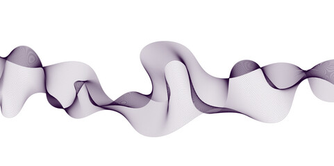 Vector wave and curve lines flowing dynamic gradient color isolated on transparent background. Digital future technology concept.  Science, banner, business, poster, template, music background.
