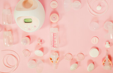 Pumping Equipment with Negative Space on Pink Backdrop