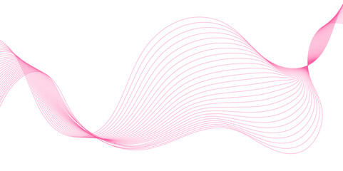 Vector wave and curve lines flowing dynamic gradient color isolated on transparent background. Digital future technology concept.  Science, banner, business, poster, template, music background.