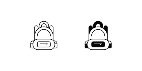 backpack set icon with white background vector stock illustration