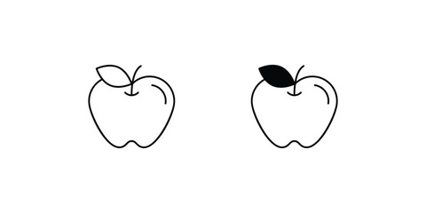 apple set icon with white background vector stock illustration