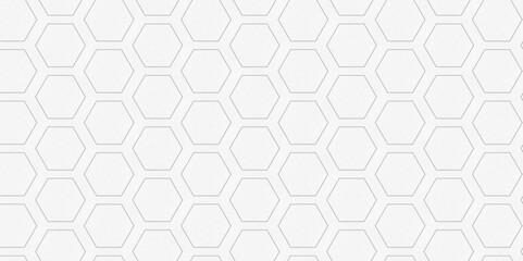 Vector abstract hexagonal futuristic geometric backdrop White embossed creative hexagon, honeycomb white hexagon concept design abstract technology background, or wallpaper.