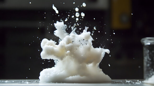 catalyzed decomposition of hydrogen peroxide. Hydrogen peroxide decomposes into water and oxygen gas, which is in the form of foam.