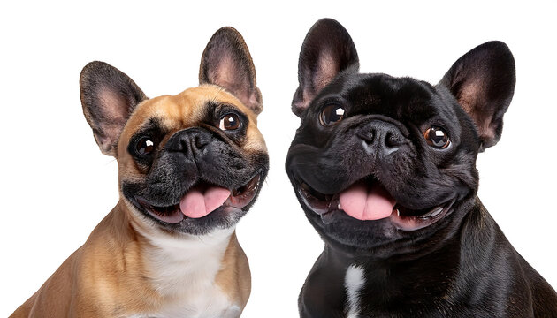  Two Happy French Bulldogs in Different Colours (Black and Brown) &ndash; Two happy French bul_1(340)