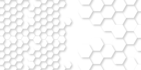 Vector abstract hexagonal futuristic geometric backdrop White 3d embossed creative hexagon, honeycomb white hexagon concept design abstract technology background, or wallpaper.