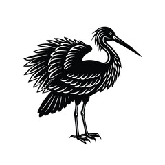 Fototapeta premium Roseate Spoonbill Silhouette Vector