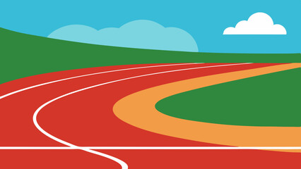 Running track with field vector illustration