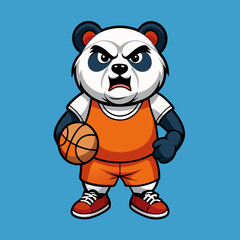 panda basketball cartoon mascot