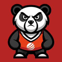 Fototapeta premium panda basketball cartoon mascot