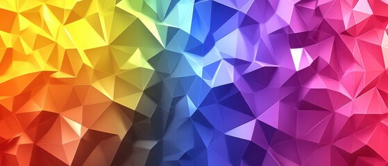 Obraz premium Geometric pride flag with triangles and hexagons, LGBT, Mathematical beauty