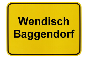 Illustration eines Ortsschildes der Gemeinde Wendisch Baggendorf in Mecklenburg-Vorpommern