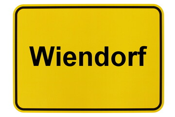 Illustration eines Ortsschildes der Gemeinde Wiendorf in Mecklenburg-Vorpommern