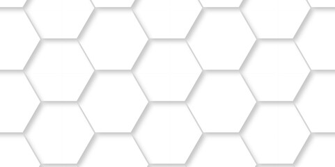 Vector abstract hexagonal futuristic geometric backdrop White 3d embossed creative hexagon, honeycomb white hexagon concept design abstract technology background, or wallpaper.