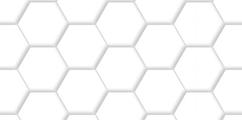 Vector abstract hexagonal futuristic geometric backdrop White 3d embossed creative hexagon, honeycomb white hexagon concept design abstract technology background, or wallpaper.