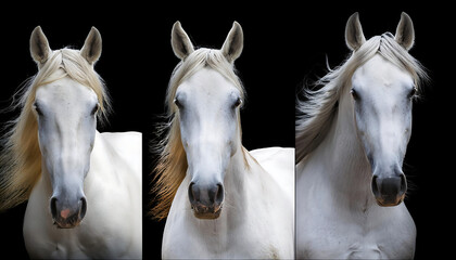  White Horse Collection (Portrait, Standing) – A collection featuring white horses in variou_1(371)