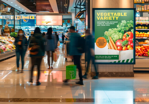Supermarket Ad Sign Mockup With Generative AI
