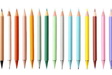A Vibrant Collection of Colored Pencils Arranged in a Creative Display for Artistic Inspiration on Transparent PNG Background.