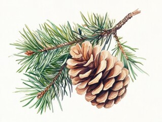 Pine Cone on Branch