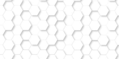 Vector abstract hexagonal futuristic geometric backdrop White 3d embossed creative hexagon, honeycomb white hexagon concept design abstract technology background, or wallpaper.