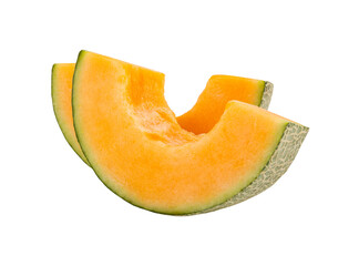 cantaloupe melon slices isolated on transparent png