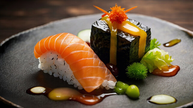 Sushi Celebration Feast: A carefully curated sushi selection, including classic nigiri and innovative rolls, highlighting Japan’s culinary excellence for World Food Day.