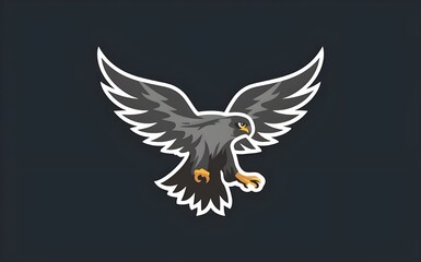 Obraz premium Stylized Falcon Silhouette Vector Image for Professional Use.