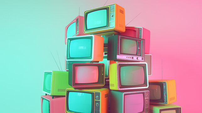 Colorful Retro TV tower