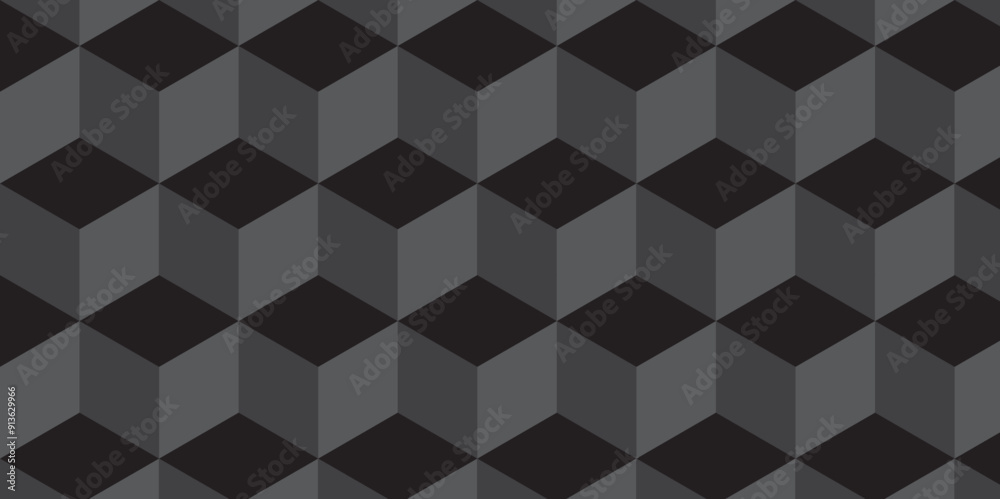 Wall mural minimal abstract dark black background from cubes vector art. geometric tiles and mosaic creative st