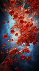 Platelets in a dynamic flow within a blood sample