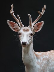 Fototapeta premium Albino deer. Studio photography of an animal in white color.