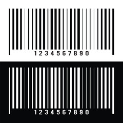 Bar code label template isolated on white background. Barcode icon. Visual data representation with product information. Vector graphic illustration in eps 10.