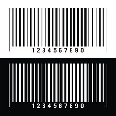Realistic barcode label template. Product identification code vector icon. Datum scan technology isolated illustration in eps 10.